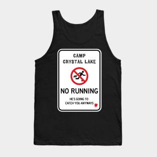 No Running Crystal Lake Tank Top